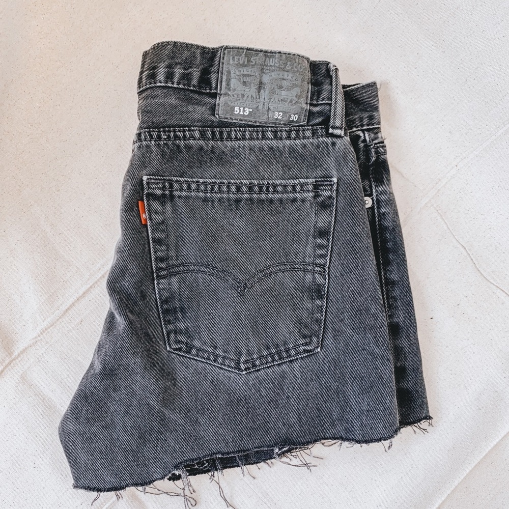Levi’s 513’s dark wash denim shorts, size 3
